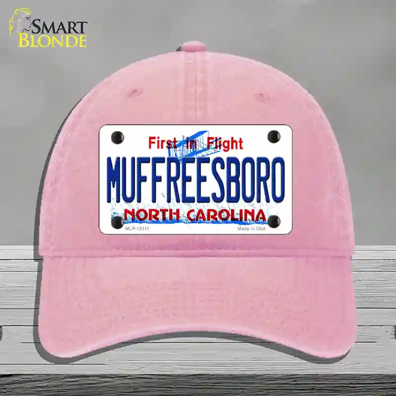 HAT12-MLP-12111 4 x 2.2 in. Muffreesboro North Carolina State Novelty License Plate Hat, Pink - Unconstructed Cotton