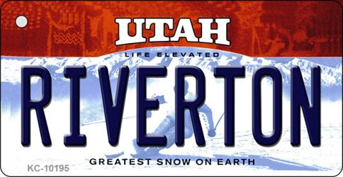 KC-10195 1.5 x 3 in. Riverton Utah State License Plate Key Chain