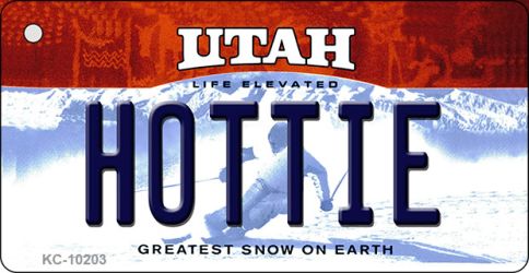 KC-10203 1.5 x 3 in. Hottie Utah State License Plate Key Chain
