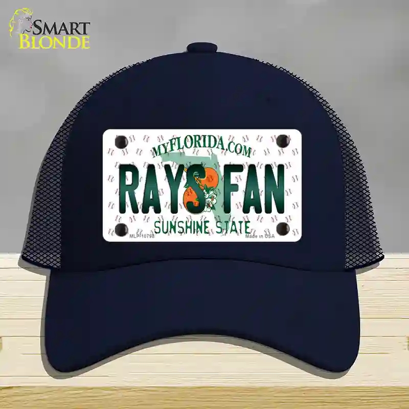 HAT16-MLP-10798 4 x 2.2 in. Rays Fan Florida Novelty License Plate Hat, Navy - Mesh