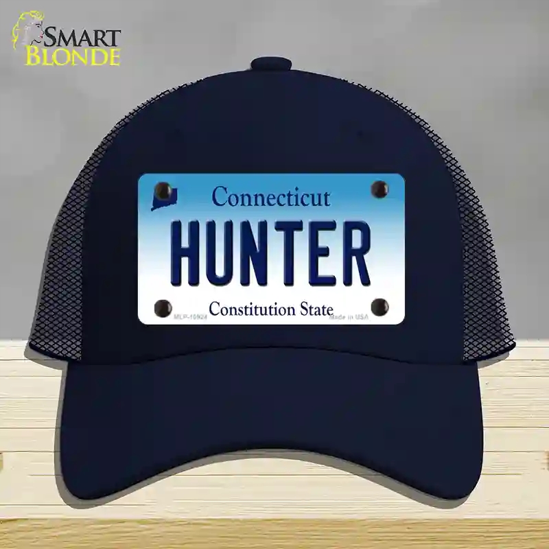HAT16-MLP-10924 4 x 2.2 in. Hunter Connecticut Novelty License Plate Hat, Navy - Mesh