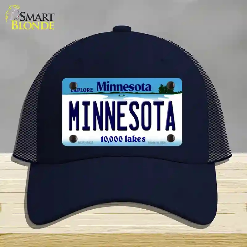 HAT16-MLP-11032 4 x 2.2 in. Minnesota State Novelty License Plate Hat, Navy - Mesh