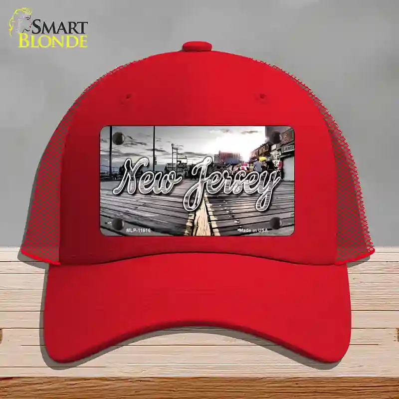 HAT17-MLP-11616 4 x 2.2 in. Jersey Boardwalk State Novelty License Plate Hat, Red - Mesh