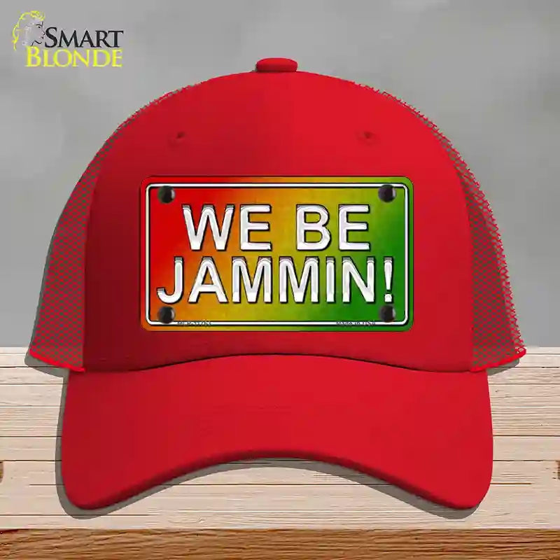 HAT17-MLP-11763 4 x 2.2 in. We Be Jammin Rasta Novelty License Plate Hat, Red - Mesh