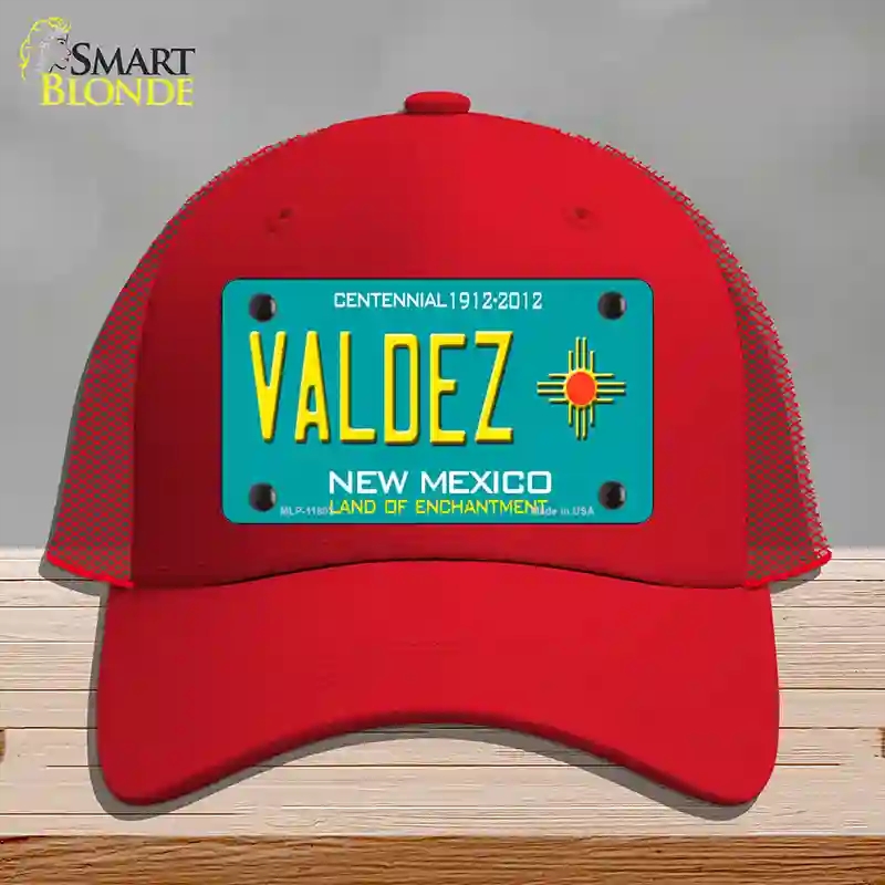 HAT17-MLP-11803 4 x 2.2 in. Valdez Mexico Novelty License Plate Hat, Red - Mesh