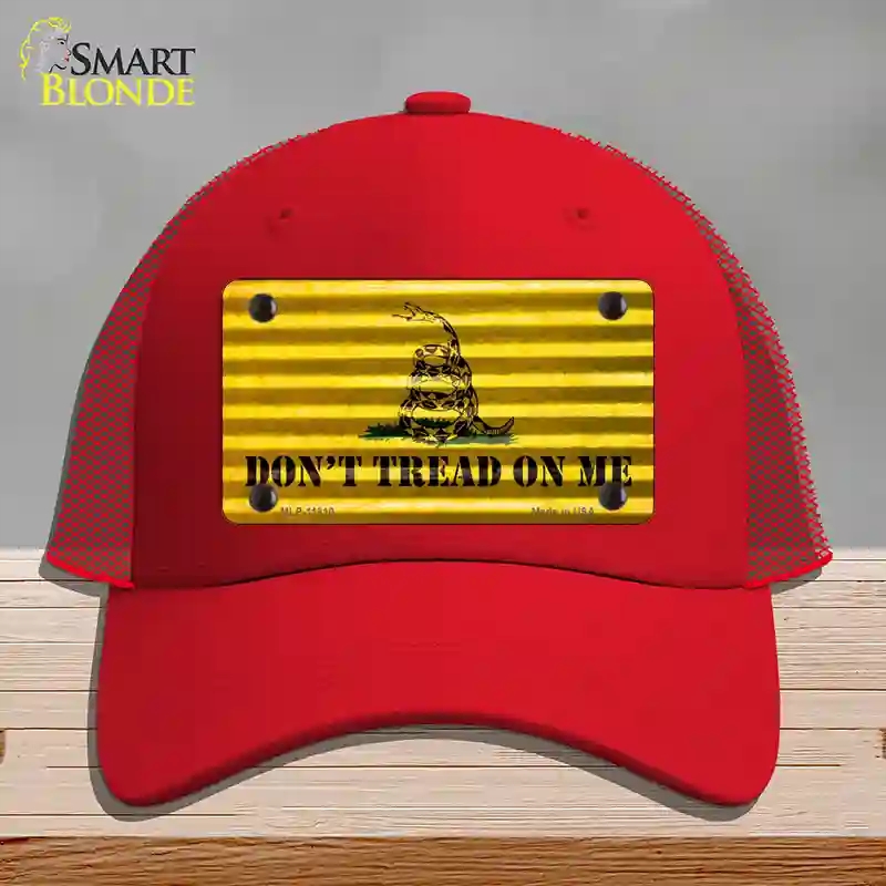HAT17-MLP-11810 4 x 2.2 in. Dont Tread On Me Novelty License Plate Hat, Red - Mesh