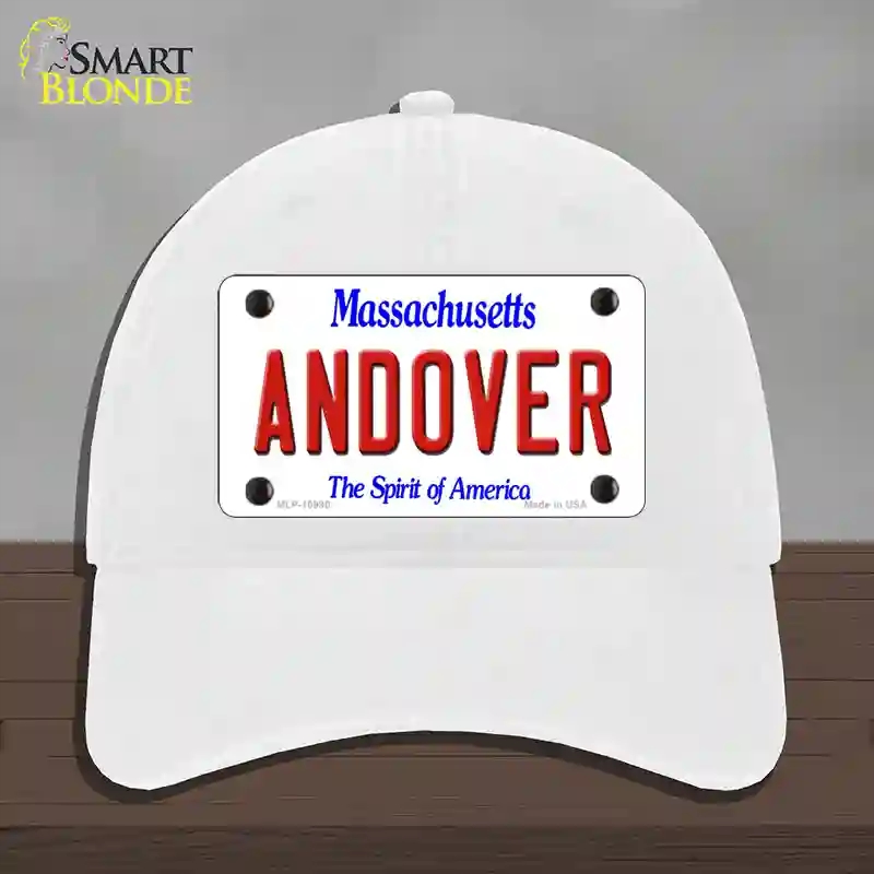 HAT14-MLP-10990 4 x 2.2 in. Andover Massachusetts Novelty License Plate Hat, White - Unconstructed Cotton