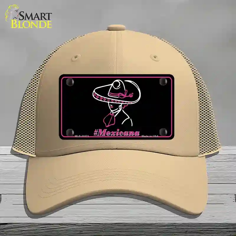 HAT15-MLP-11871 4 x 2.2 in. Hashtag Mexicana Novelty License Plate Hat, Khaki - Mesh