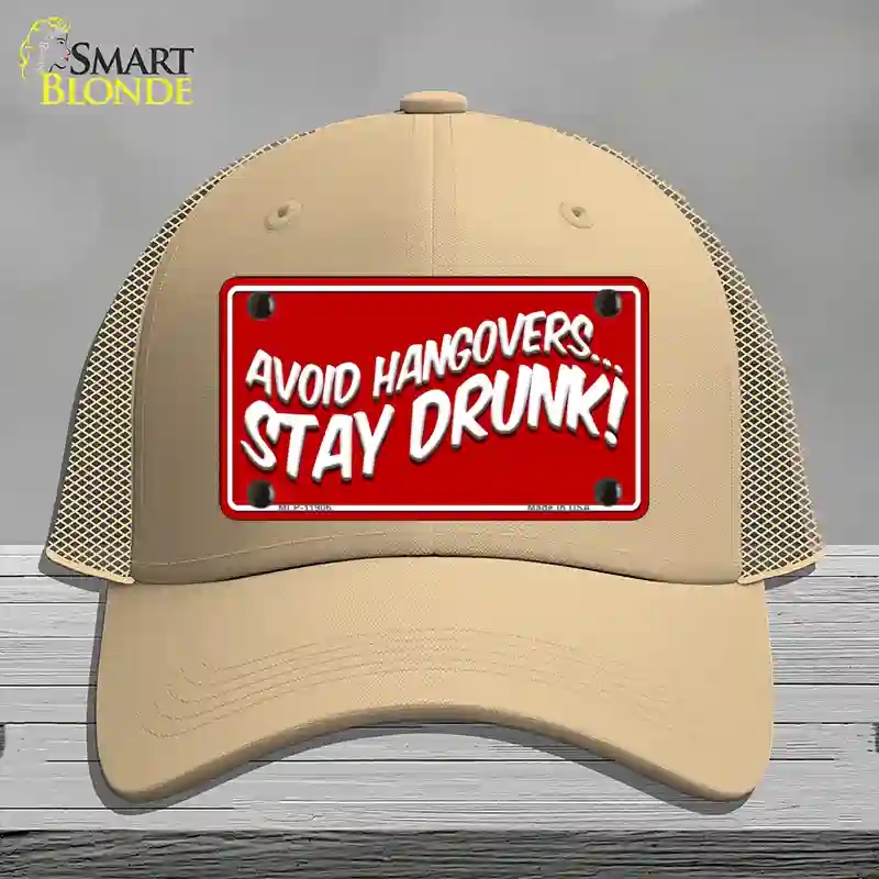 HAT15-MLP-11906 4 x 2.2 in. Avoid Hangovers Novelty License Plate Hat, Khaki - Mesh