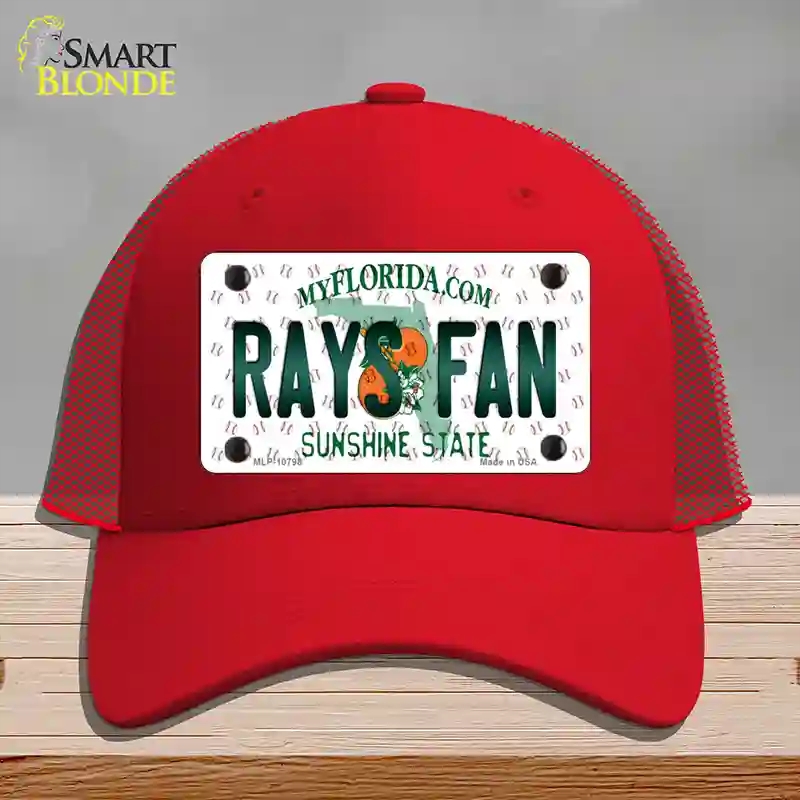 HAT17-MLP-10798 4 x 2.2 in. Rays Fan Florida Novelty License Plate Hat, Red - Mesh