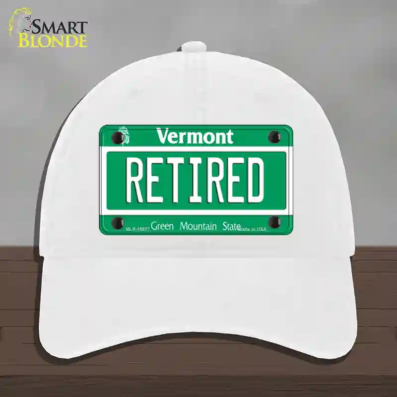 HAT14-MLP-10677 4 x 2.2 in. Retired Vermont Novelty License Plate Hat, White - Unconstructed Cotton
