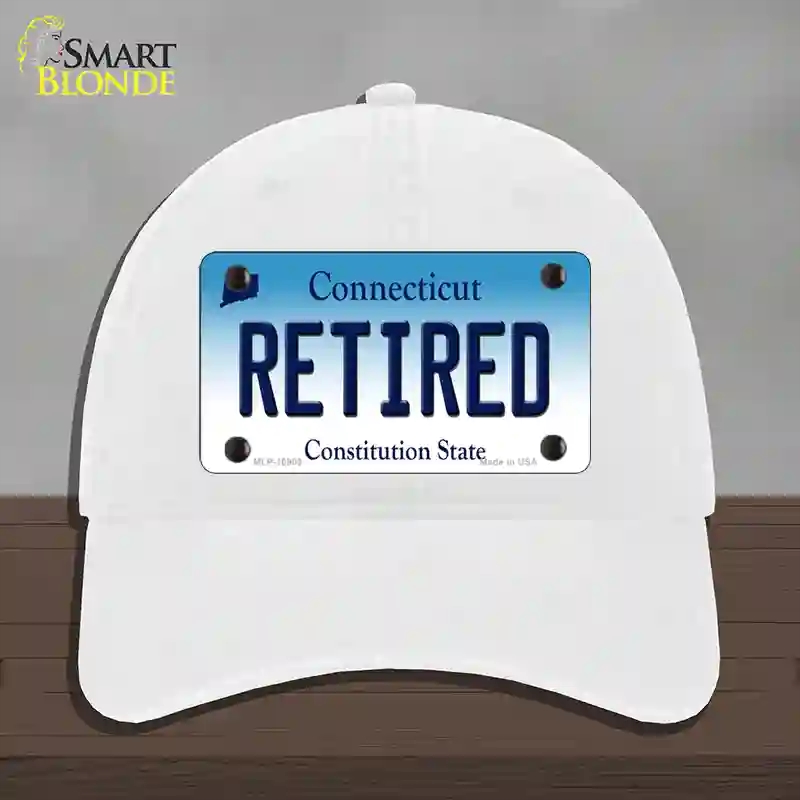 HAT14-MLP-10909 4 x 2.2 in. Retired Connecticut Novelty License Plate Hat, White - Unconstructed Cotton