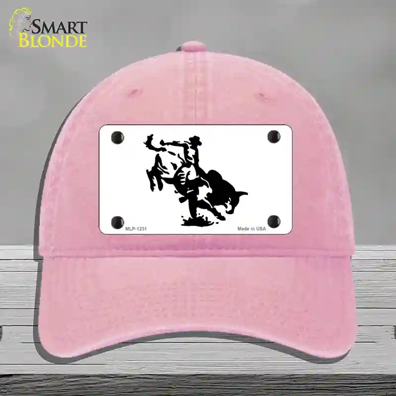HAT12-MLP-1231 4 x 2.2 in. Bull Rider Novelty License Plate Hat, Pink - Unconstructed Cotton