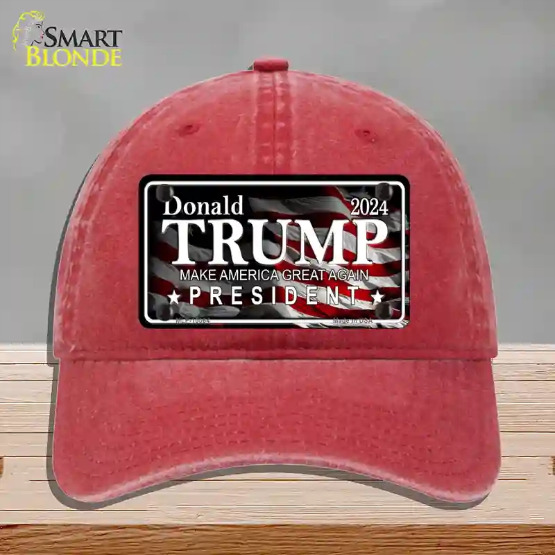 HAT13-MLP-10064 4 x 2.2 in. Trump 2024 Novelty License Plate Hat, Red - Unconstructed Cotton