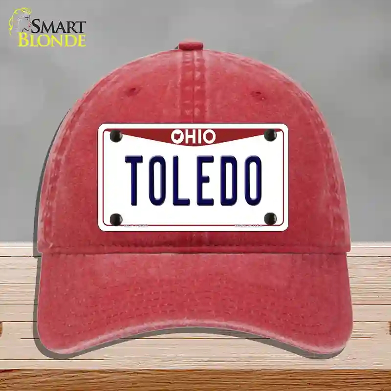 HAT13-MLP-10069 4 x 2.2 in. Toledo Ohio Novelty License Plate Hat, Red - Unconstructed Cotton