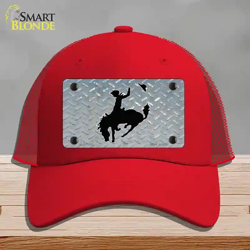 HAT17-MLP-1230 4 x 2.2 in. Bucking Bronco Novelty License Plate Hat, Red - Mesh -  Smart Blonde