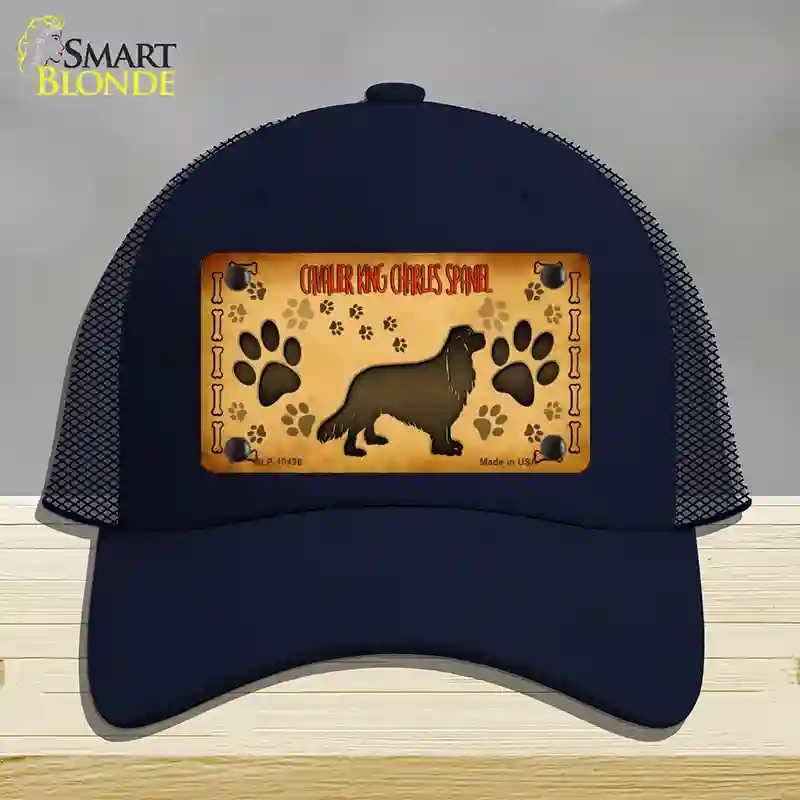 HAT16-MLP-10436 4 x 2.2 in. Cavalier King Charles Spaniel Novelty License Plate Hat, Navy - Mesh