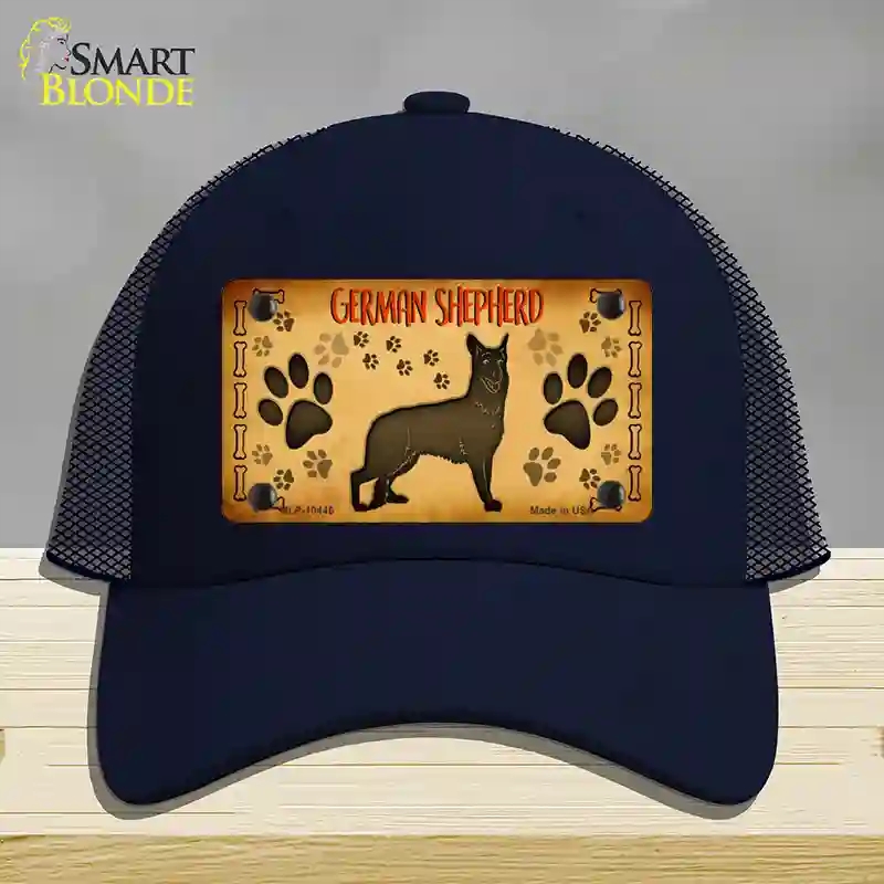 HAT16-MLP-10446 4 x 2.2 in. German Shepherd Novelty License Plate Hat, Navy - Mesh