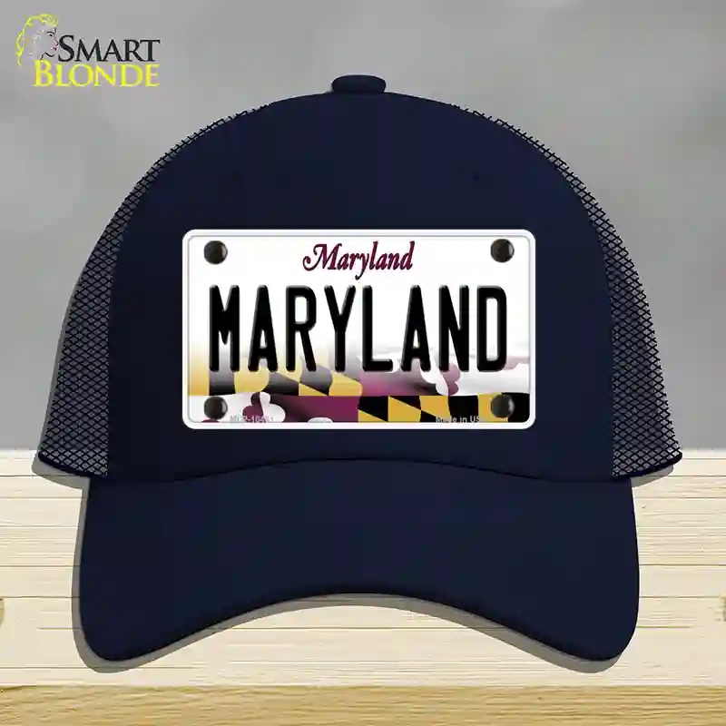 HAT16-MLP-10461 4 x 2.2 in. Maryland State MD Novelty License Plate Hat, Navy - Mesh