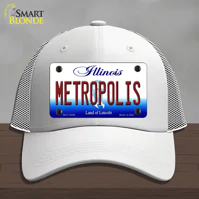 HAT19-MLP-10290 4 x 2.2 in. Metropolis Illinois Novelty License Plate Hat, White - Mesh