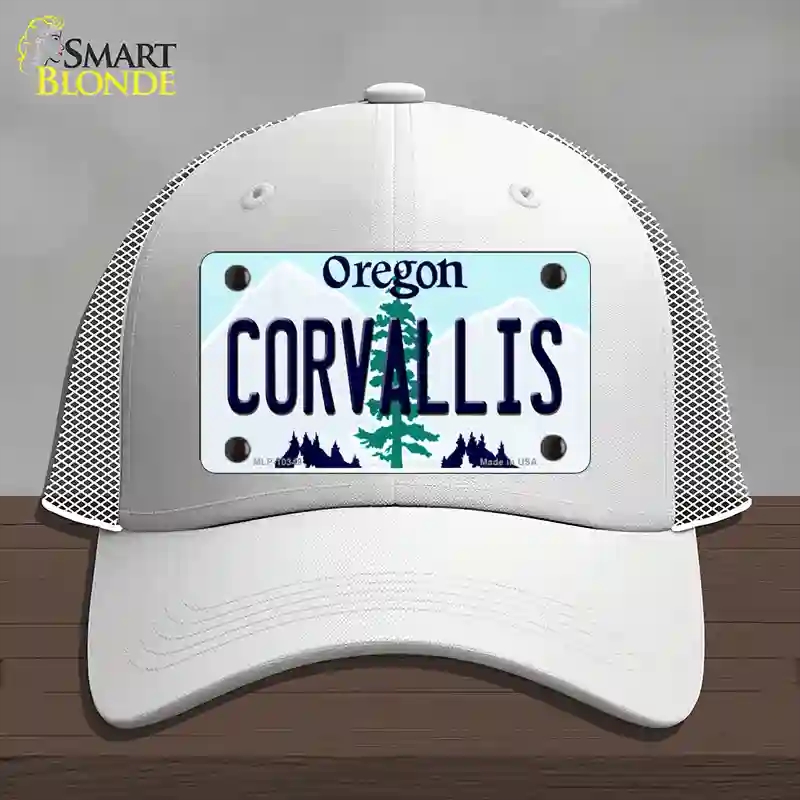 HAT19-MLP-10349 4 x 2.2 in. Corvallis Oregon Novelty License Plate Hat, White - Mesh