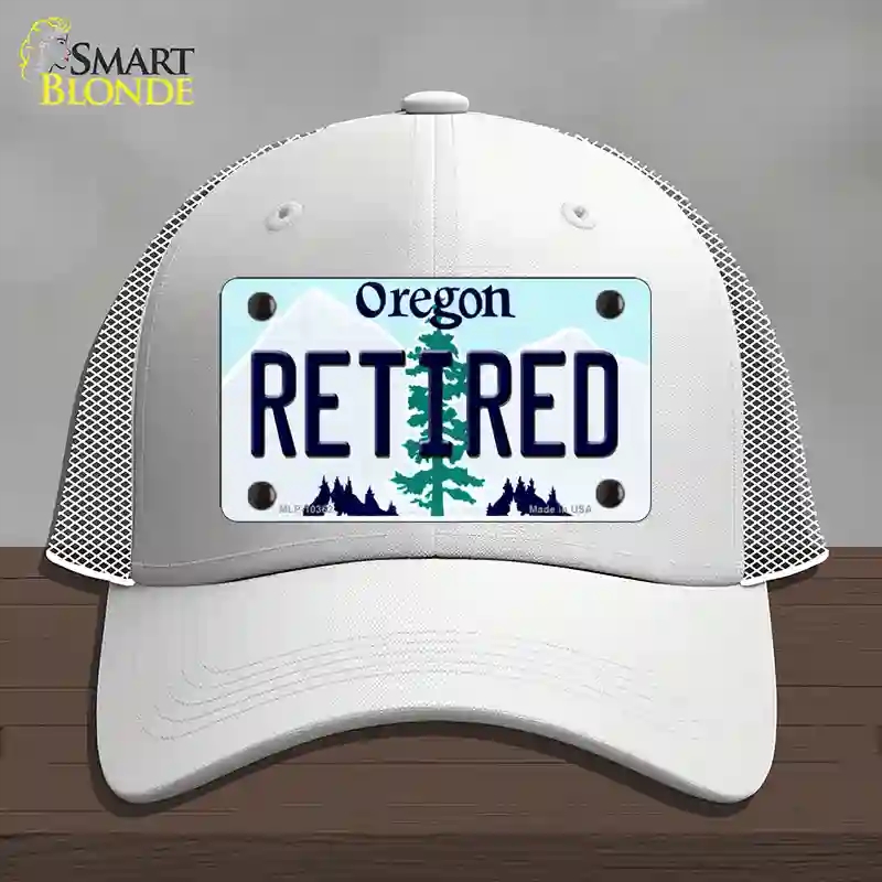 HAT19-MLP-10362 4 x 2.2 in. Retired Oregon Novelty License Plate Hat, White - Mesh