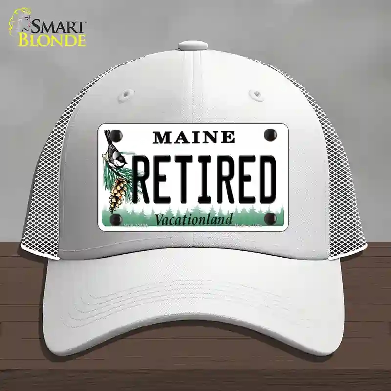 HAT19-MLP-10405 4 x 2.2 in. Retired Maine Novelty License Plate Hat, White - Mesh