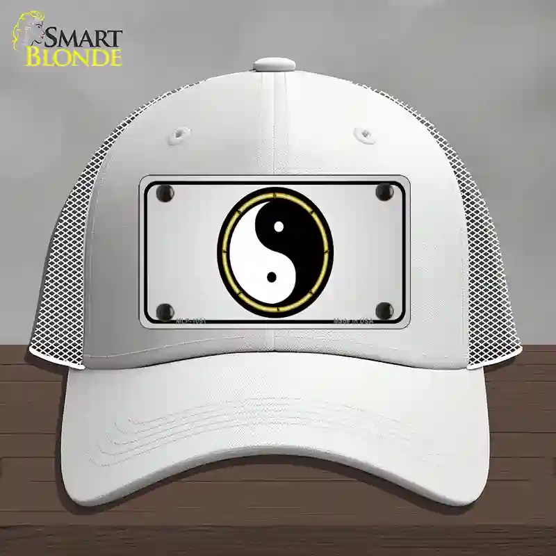 HAT19-MLP-1051 4 x 2.2 in. Yin & Yang Novelty License Plate Hat, White - Mesh