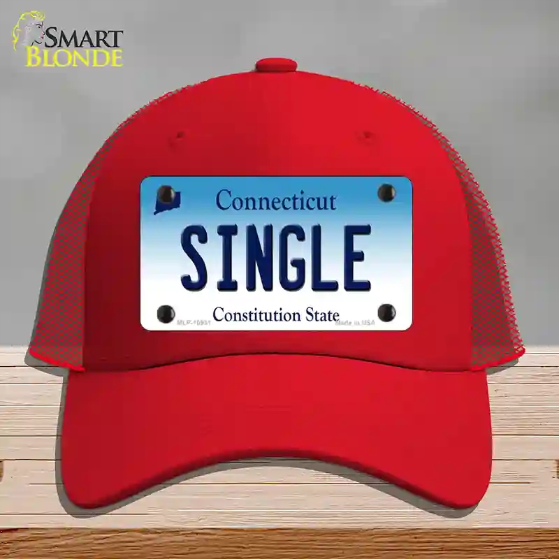 HAT17-MLP-10931 4 x 2.2 in. Single Connecticut Novelty License Plate Hat, Red - Mesh