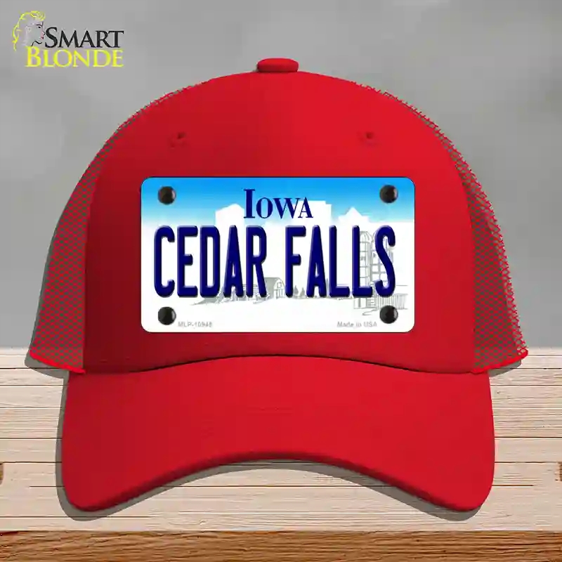 HAT17-MLP-10945 4 x 2.2 in. Cedar Falls Iowa Novelty License Plate Hat, Red - Mesh
