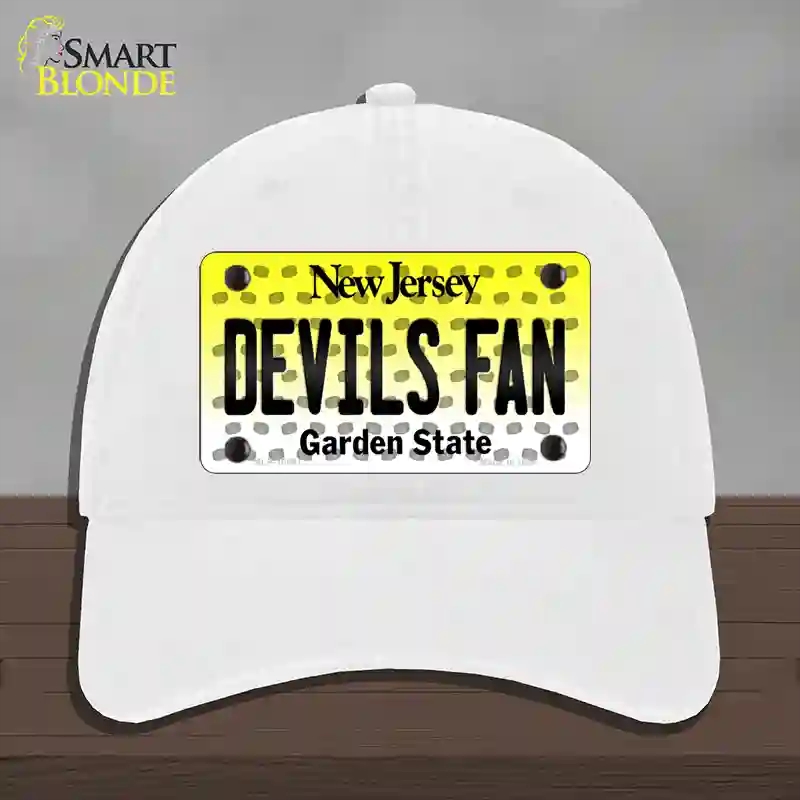 HAT14-MLP-10847 4 x 2.2 in. Devils Fan Jersey Novelty License Plate Hat, White - Unconstructed Cotton