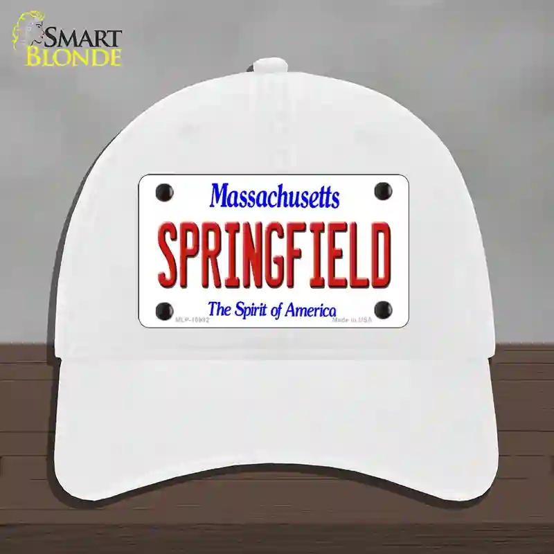 HAT14-MLP-10992 4 x 2.2 in. Springfield Massachusetts Novelty License Plate Hat, White - Unconstructed Cotton