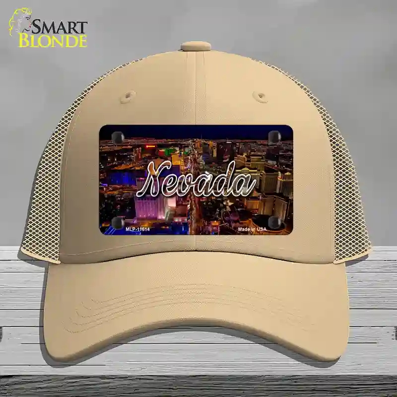 HAT15-MLP-11614 4 x 2.2 in. Nevada City Lights State Novelty License Plate Hat, Khaki - Mesh
