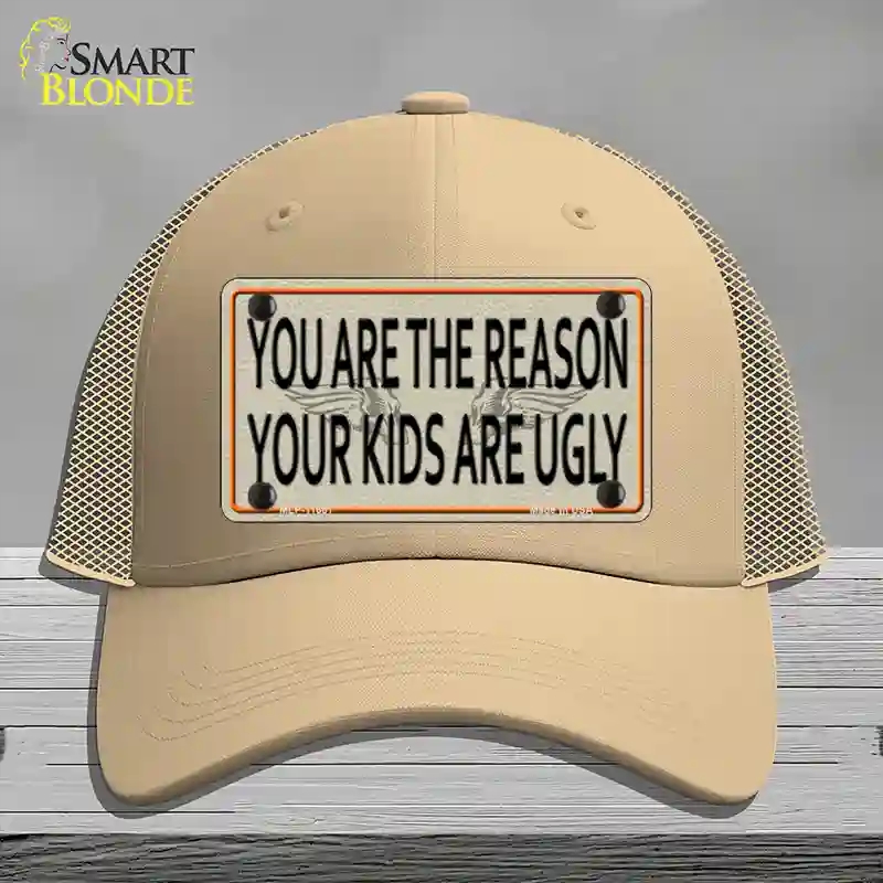 HAT15-MLP-11661 4 x 2.2 in. You Are The Reason Novelty License Plate Hat, Khaki - Mesh