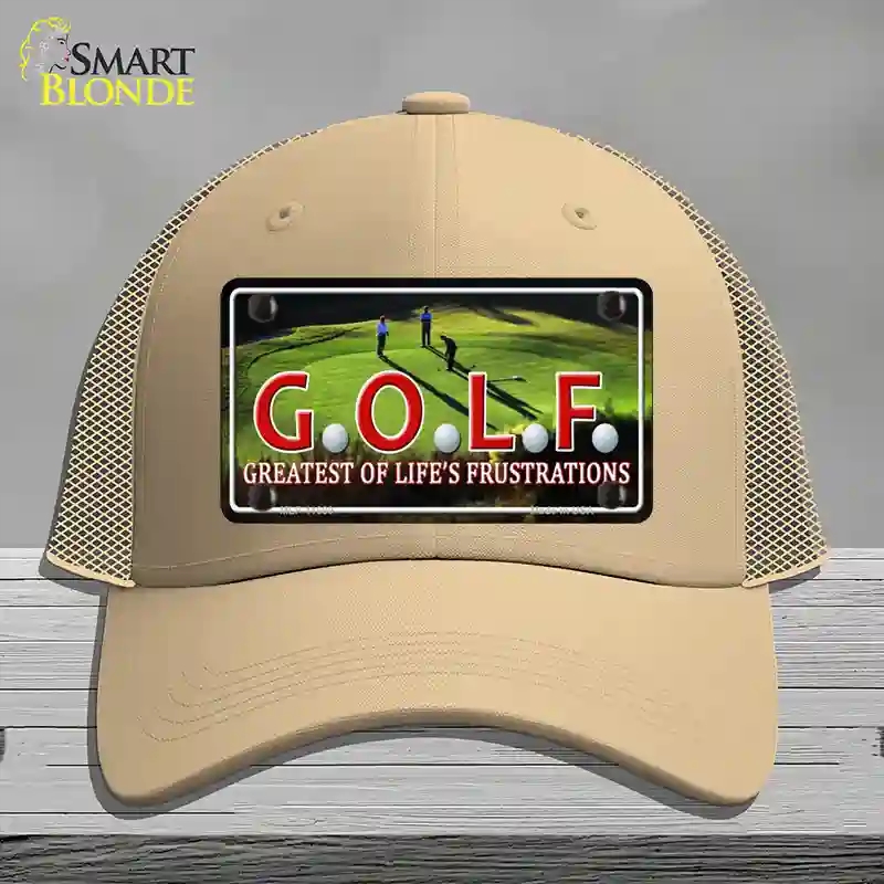 HAT15-MLP-11680 4 x 2.2 in. GOLF Novelty License Plate Hat, Khaki - Mesh