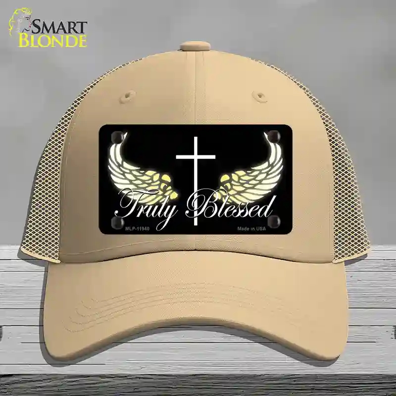 HAT15-MLP-11940 4 x 2.2 in. Truly Blessed Novelty License Plate Hat, Khaki - Mesh