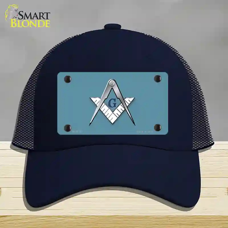 HAT16-MLP-107 4 x 2.2 in. Masons Logo Novelty License Plate Hat, Navy - Mesh