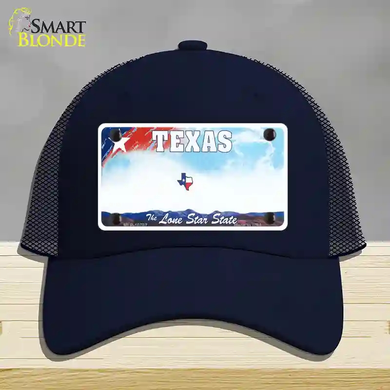 HAT16-MLP-10787 4 x 2.2 in. Texas State Novelty License Plate Hat, Navy - Mesh