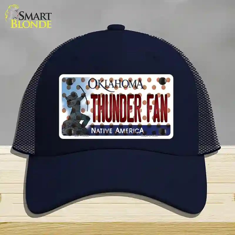 HAT16-MLP-10868 4 x 2.2 in. Thunder Fan Oklahoma Novelty License Plate Hat, Navy - Mesh