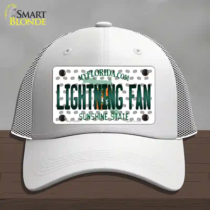 HAT19-MLP-10830 4 x 2.2 in. Lightning Fan Florida Novelty License Plate Hat, White - Mesh