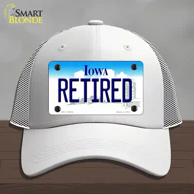 HAT19-MLP-10954 4 x 2.2 in. Retired Iowa Novelty License Plate Hat, White - Mesh