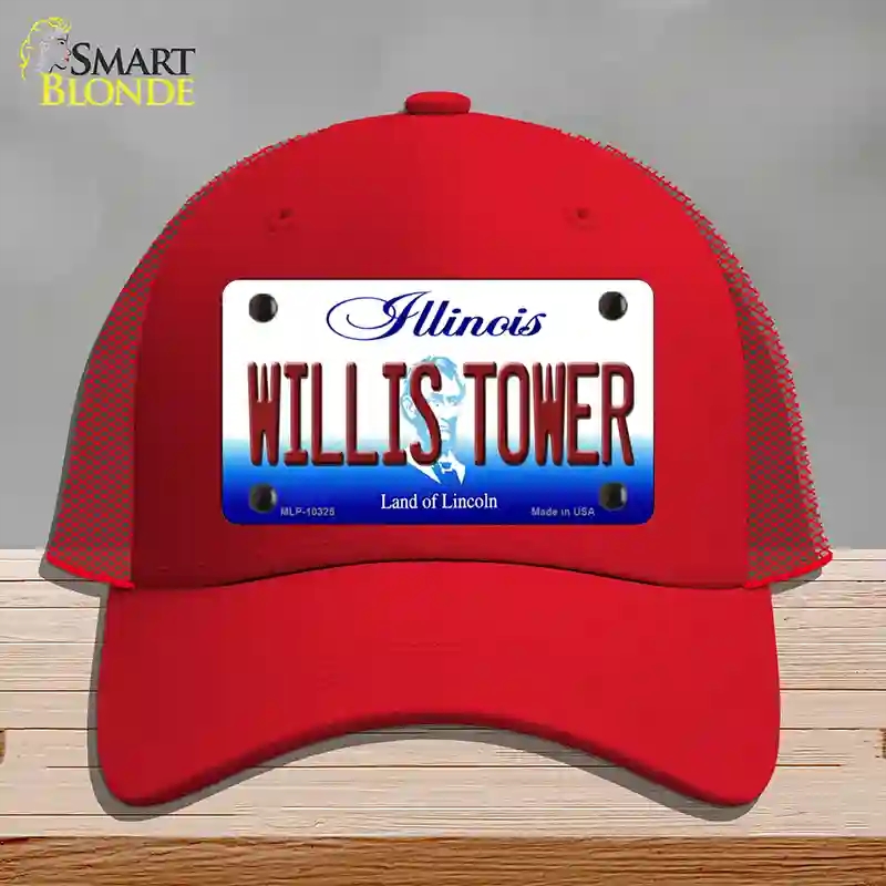 HAT17-MLP-10325 4 x 2.2 in. Willis Tower Illinois Novelty License Plate Hat, Red - Mesh