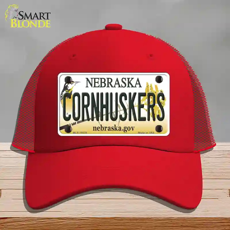 HAT17-MLP-10579 4 x 2.2 in. Cornhuskers Nebraska Novelty License Plate Hat, Red - Mesh