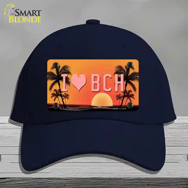 HAT20-MLP-11774 4 x 2.2 in. I Love Beach Novelty License Plate Hat, Navy - Cotton
