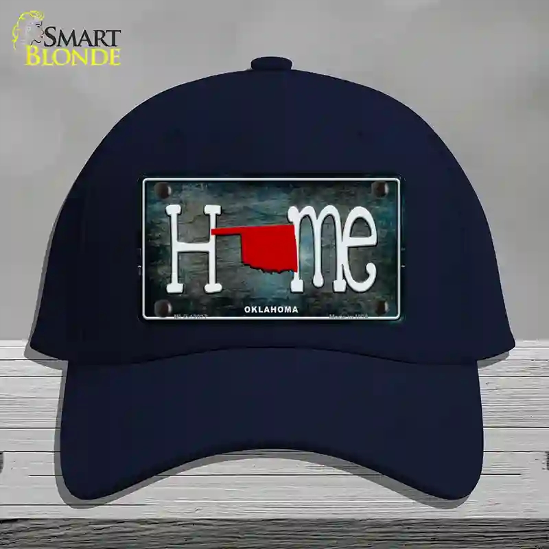HAT20-MLP-12027 4 x 2.2 in. Oklahoma Home State Outline Novelty License Plate Hat, Navy - Cotton