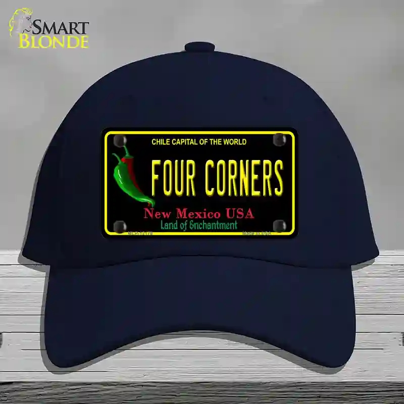 HAT20-MLP-12178 4 x 2.2 in. Four Corners Mexico Black Novelty License Plate Hat, Navy - Cotton