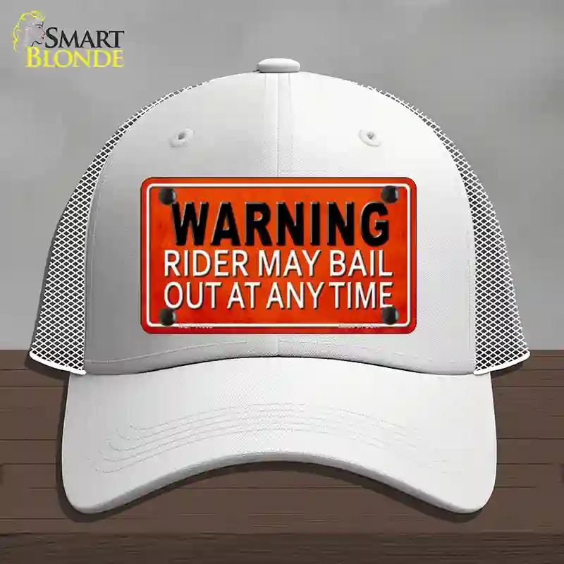 HAT19-MLP-11662 4 x 2.2 in. Rider May Bail Novelty License Plate Hat, White - Mesh