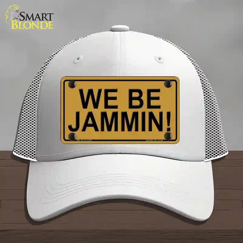 HAT19-MLP-11709 4 x 2.2 in. We Be Jammin Novelty License Plate Hat, White - Mesh