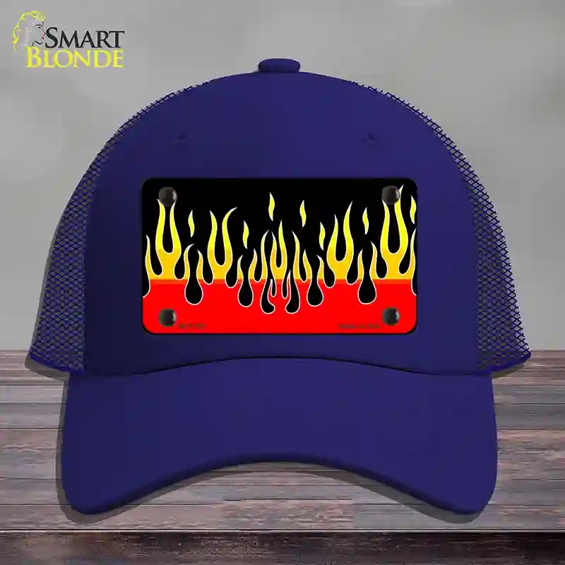 HAT18-MLP-021 4 x 2.2 in. Flames Novelty License Plate Hat, Royal Blue - Mesh