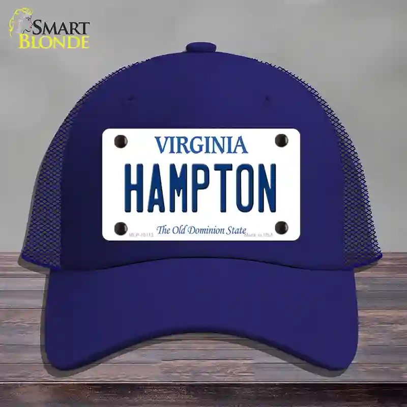 HAT18-MLP-10112 4 x 2.2 in. Hampton Virginia Novelty License Plate Hat, Royal Blue - Mesh